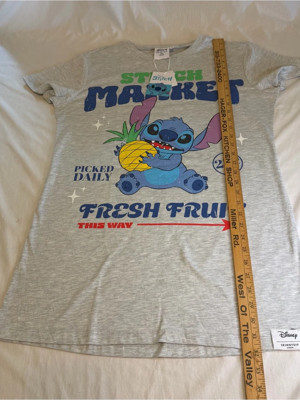 Disney Stitch x Skinny Dip Nightshirt Pajamas Women's Size XS Gray NEW - Picture 7 of 11